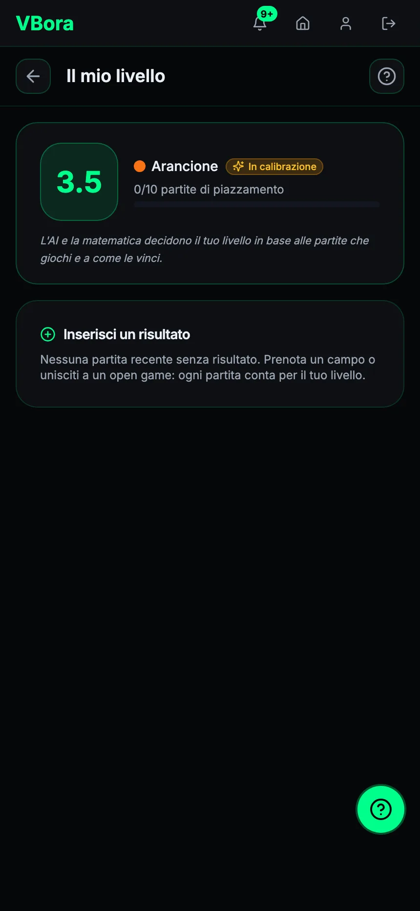 Schermata Livello dell'app VBora